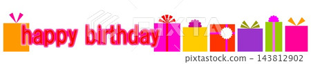 Happy Birthday present banner with white background Happy Birthday present banner with white background 143812902
