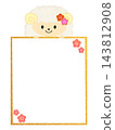 New Year's greeting card material for 2027: Zodiac sign of the sheep and text frame (vertical orientation) 143812908