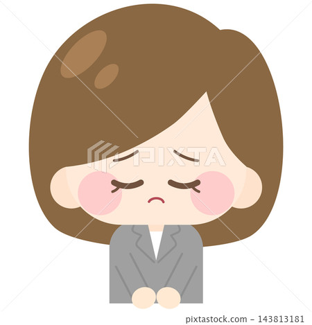 一位留著波波頭、穿著西裝的女士(鞠躬/道歉) 一位留著波波頭、穿著西裝的女士(鞠躬/道歉) 143813181
