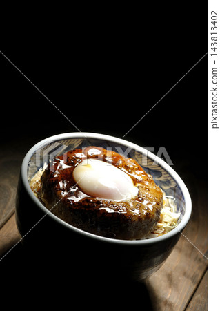 Tsukimi Teriyaki Hamburger Rice Bowl Tsukimi Teriyaki Hamburger Rice Bowl 143813402