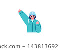 一組描繪建築業從業人員的插圖。 143813692