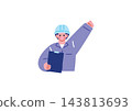 一組描繪建築業從業人員的插圖。 143813693