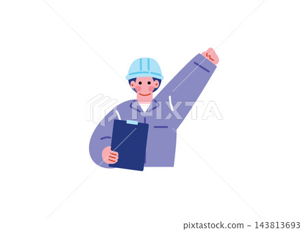 A set of illustrations of people working in the construction industry. 143813693