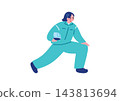 一組描繪建築業從業人員的插圖。 143813694