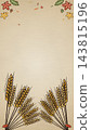 Thanksgiving Wheat Border Block Print Copy Space Backdrop Illustration 143815196