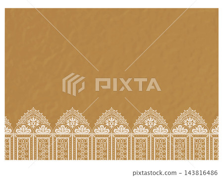 Craft paper style vector illustration, retro lace frame background, white 143816486