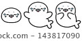 A set of illustrations of seals laughing and crying. 143817090