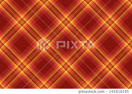 This seamless tartan plaid pattern in warm red and golden yellow hues evokes cozy, nostalgic feelings of autumn. Ideal for festive backgrounds, textiles, or craft projects nobody present. 143818195