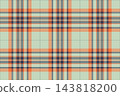 Gingham fabric plaid background, plain texture tartan seamless. Revival pattern textile vector check in light and orange colors. 143818200