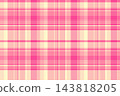 This pink plaid pattern features a seamless vector design in soft pastel tones, perfect for fashion, textiles, stationery, and creative backgrounds. A charming, timeless check style for decor. 143818205