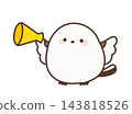 Long-tailed tit holding a megaphone 143818526