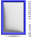 Square photo frame, glossy blue picture frame with blank center, photo placeholder border 143818591