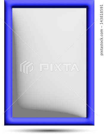 Square photo frame, glossy blue picture frame with blank center, photo placeholder border Square photo frame, glossy blue picture frame with blank center, photo placeholder border 143818591