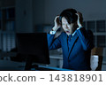 A businessman who works overtime in the office 143818901