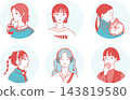一套簡潔時尚的女孩圖示。 143819580
