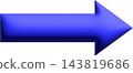 Right arrow, glossy 3D arrow pointing right, direction navigation icon 143819686