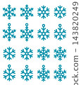 Blue snowflakes winter vector set icons 143820249