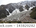 A landscape of snow-covered mountains with exposed rock faces - Mount Cook, New Zealand 143820282