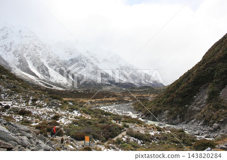 紐西蘭庫克山白雪皚皚的山景 143820284