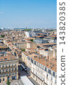 Aerial view of historic Bordeaux city architecture with traditional terracotta rooftops and narrow streets on a sunny summer day in France, Europe 143820385