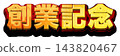 創始週年紀念：白色背景上的 3D 金色標題字母，金色和紅色粗體哥德字體。 143820467