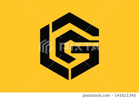 Hexagonal Monogram Letters LG or GL Vector Logo Design 143821348