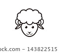 Cute sheep illustration, simple sheep icon 143822515