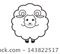 Cute sheep illustration, simple sheep icon 143822517