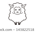 Cute sheep illustration, simple sheep icon 143822518