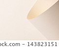 Cream beige paper texture, curled wave shape with bent edge and curl. Fold in close up, matte surface with fine grain designer paper. Pastel backdrop, soft gentle elegant minimalistic style. 143823151