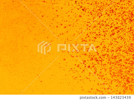 Orange-yellow bright vibrant abstract texture old concrete wall grunge background backdrop cement splash paint 143823439