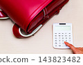 Image of tuition fees and educational endowment insurance with a randoseru and a calculator 143823482