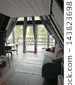 Interior of a living room in a glamping pod 143823698
