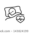 睡眠者及心率波形（圖示） 143824199