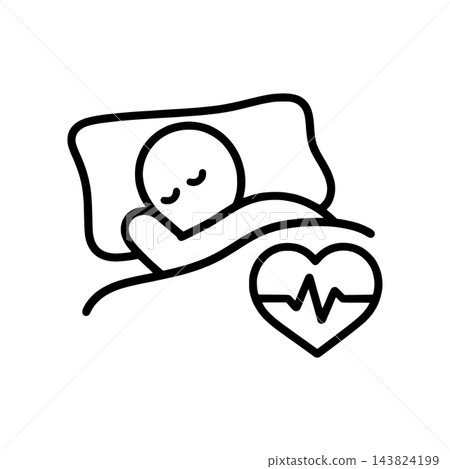 睡眠者及心率波形（圖示） 143824199
