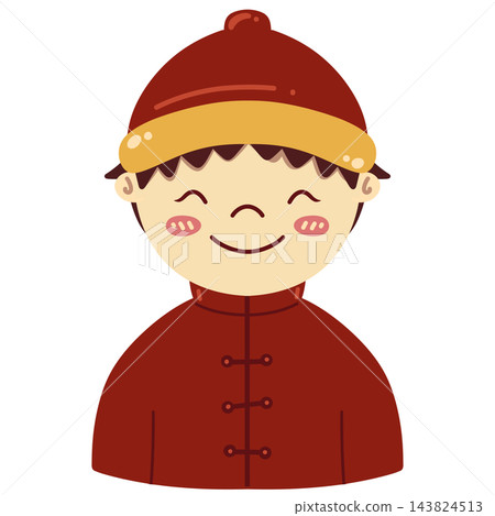 ute Chinese boy character wearing red Tang suit 143824513