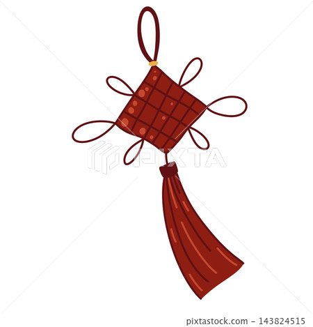 Red Chinese knot hanging ornament with tassel Red Chinese knot hanging ornament with tassel 143824515