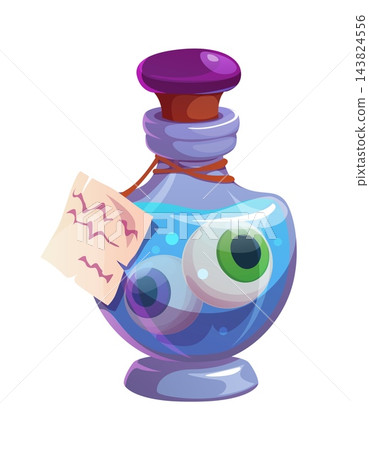 Cartoon Halloween potion bottle with eyeballs Cartoon Halloween potion bottle with eyeballs 143824556