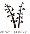 一幅簡單的竹子剪影黑色插圖。 143825398