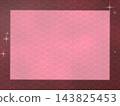 A Japanese-style pink ocean wave pattern with a sparkling frame background. 143825453