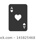Ace of Hearts silhouette icon 143825468