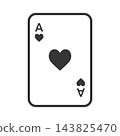 Ace of Hearts Line Icon 143825470