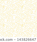 Seamless pattern of eggs, sausages, and parsley outlines, suitable for breakfast-themed background 143826647