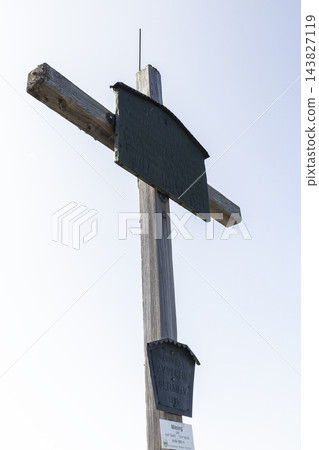 Summit cross Hochmiesing mountain, Bavaria, Germany Summit cross Hochmiesing mountain, Bavaria, Germany 143827119