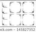 一套用於中國風黑色角飾和角框的插圖素材。 143827352