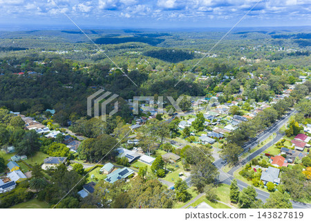 Aerial view of the town of Winmalee in the Blue Mountains Aerial view of the town of Winmalee in the Blue Mountains 143827819