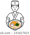 一家烏龍麵館的男員工。 143827825