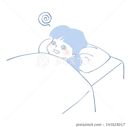 An illustration of a woman who feels dizzy when she lies down. An illustration of a woman who feels dizzy when she lies down. 143828017