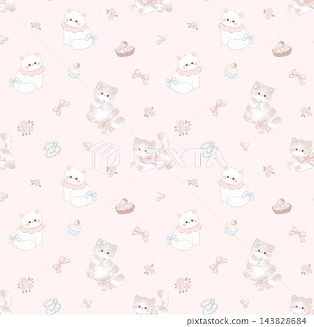 Cute assorted seamless patterns set with fruit animal and floral motifs Cute assorted seamless patterns set with fruit animal and floral motifs 143828684