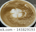 Cappuccino Coffee with Flower Latte Art 143829193